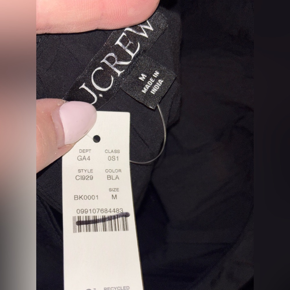 NWT J.Crew Hyacinth midi dress in cotton poplin Black Medium Smocked Preppy - Picture 11 of 13
